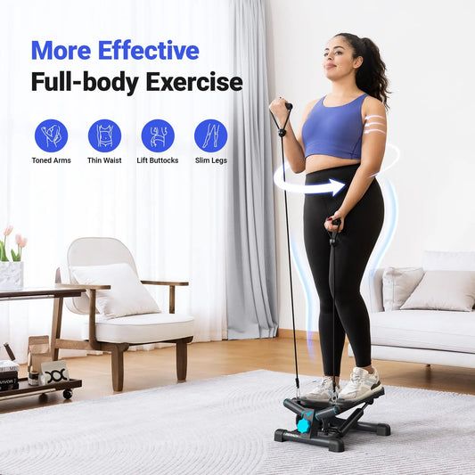 Mini Stepper for Exercise with Resistance Band for Fitness