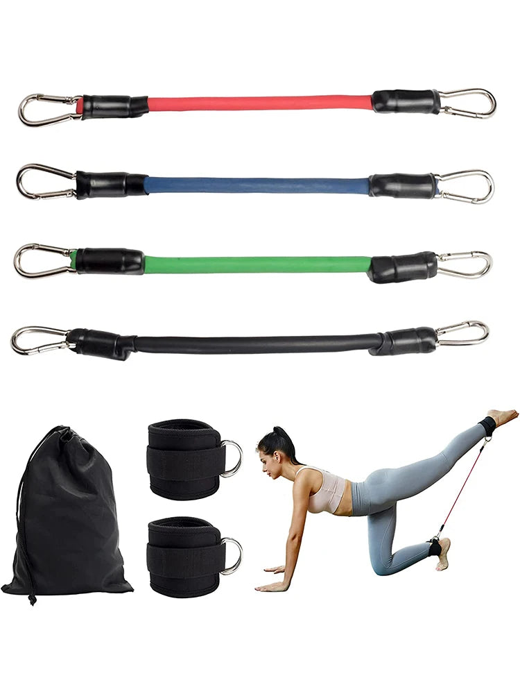 Ankle Resistance Band Set With Cuffs