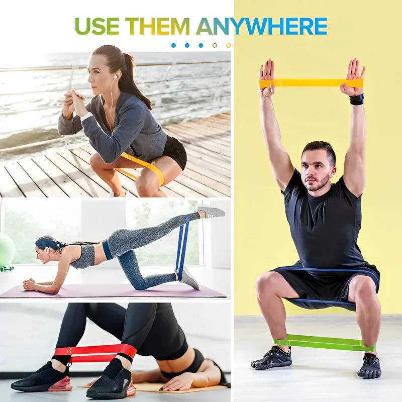 7Pcs Resistance Bands Fitness Set Rubber Loop Strength Training Workout Expander Yoga Gym Equipment Elastic Portable Pilates