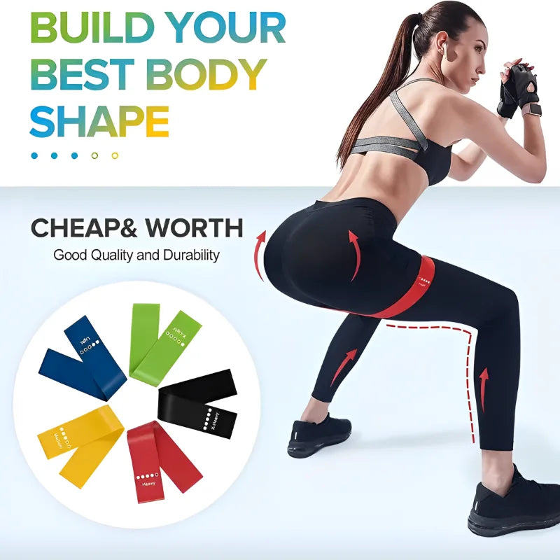 7Pcs Resistance Bands Fitness Set Rubber Loop Strength Training Workout Expander Yoga Gym Equipment Elastic Portable Pilates